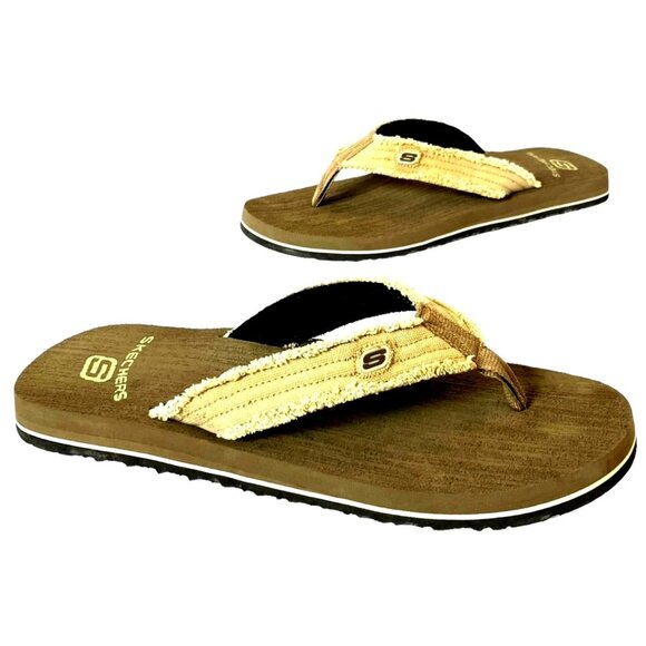 Skechers Men’s Tantric Fray Brown Comfort Flip Flops, Thong Sandals Sz 11 - Picture 13 of 16